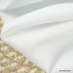 Tissu Piqué de coton blanc - Oeko tex