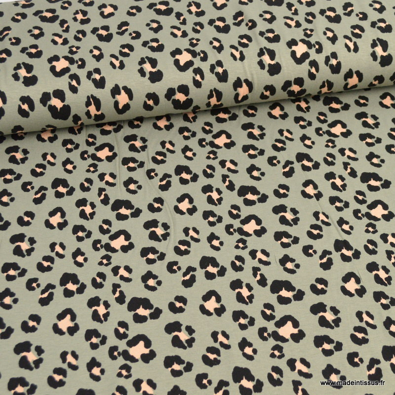 Coupon Jersey Viscose élasthanne Motif Léopard - 140x50 Cm - Lot De 6 Pièces - Neuf