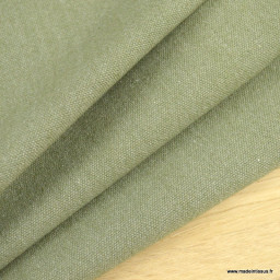 Toile lourde Vercors aspect rustique coloris vert kaki