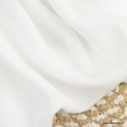 Tissu crêpe de Viscose fluide uni coloris blanc