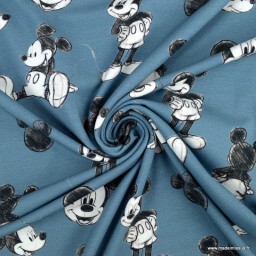 Tissu Disney en jersey motifs Minnie fond Bleu - oeko tex