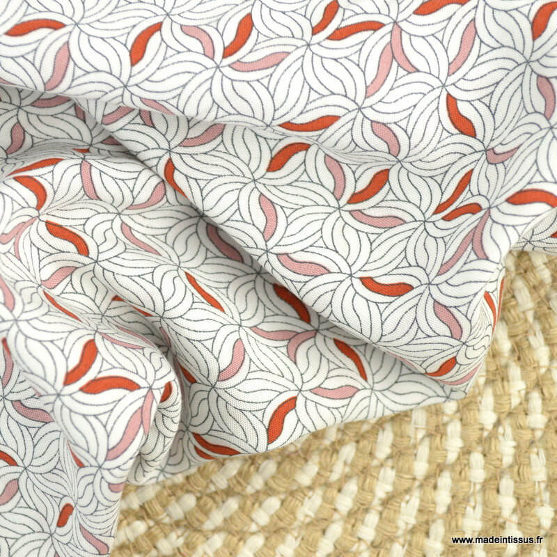 Tissu Viscose 100% Italien - Imprimé Floral Fluide - Largeur 140cm - Vendu Au Mètre