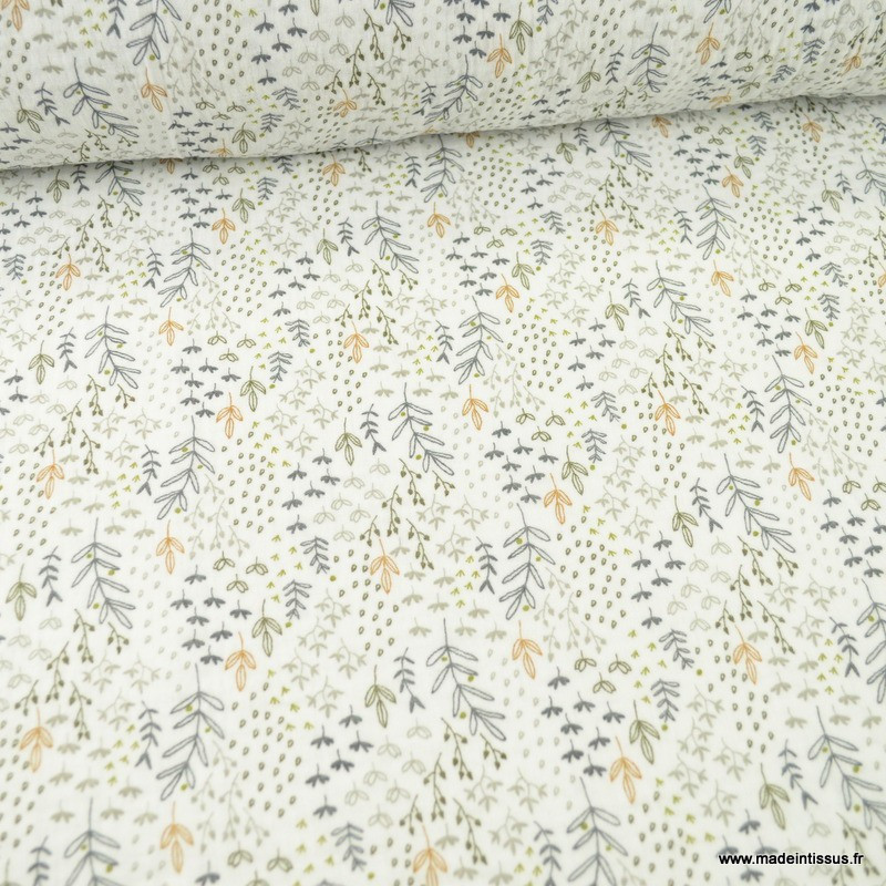 Folerbe double gaze Meadow Floral-Prune-Tissu Couture 