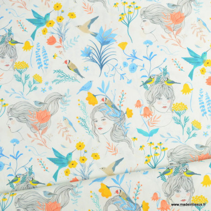 Tissu popeline "Birds on your head" - Katia Fabrics