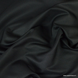 Tissu polyester sergine noir pour robe de mariée et cocktail