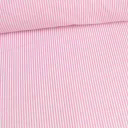 Tissu popeline coton rayures tissé teint coloris fuchsia - oeko tex