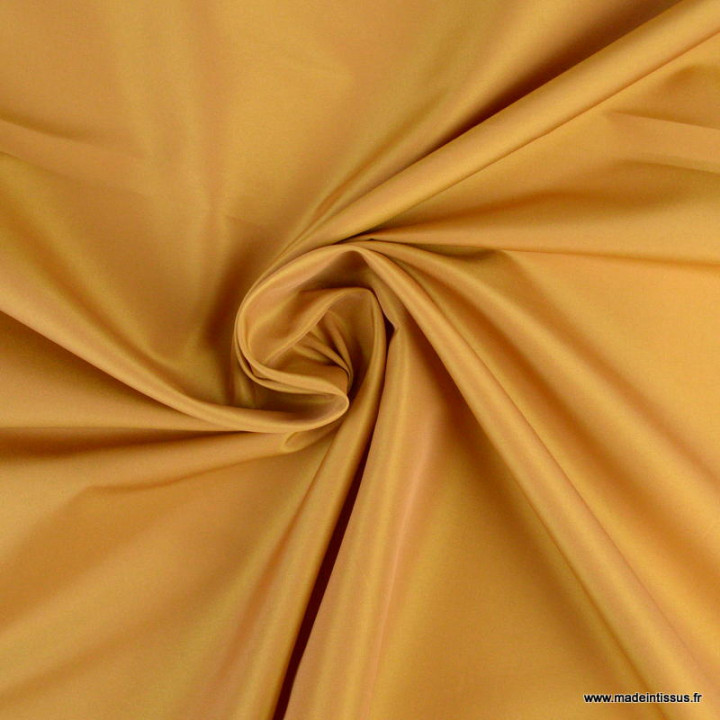 Tissu Taffetas changeant polyester beige or