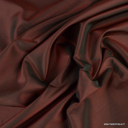 Tissu Taffetas changeant polyester noir bordeaux