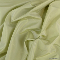 Tissu Taffetas changeant polyester blanc anis