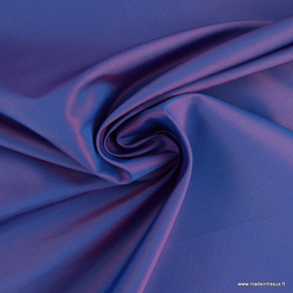 Tissu Taffetas changeant polyester bleu rouge
