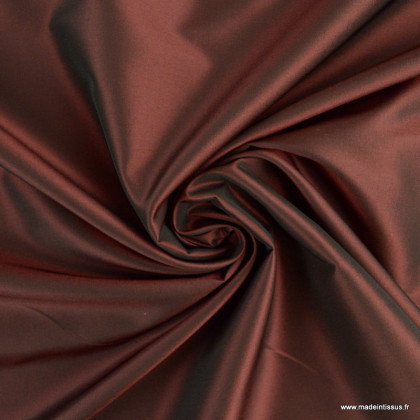 Tissu Taffetas changeant grande largeur polyester noir rouille
