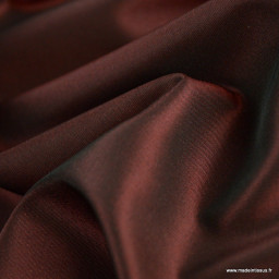 Tissu Taffetas changeant grande largeur polyester noir rouille