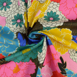 Tissu Popeline coton imprimé fleurs "Tokyo Dream" par Alexander Henry
