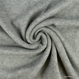 Tissu maille tricot coloris gris clair chiné
