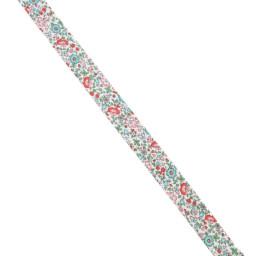 copy of Biais replié en coton biologique 20 mm motifs fleurs Rose et menthe