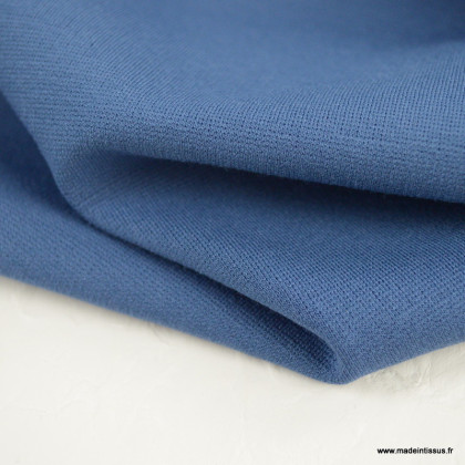 Tissu Jersey milano uni coloris bleu indigo