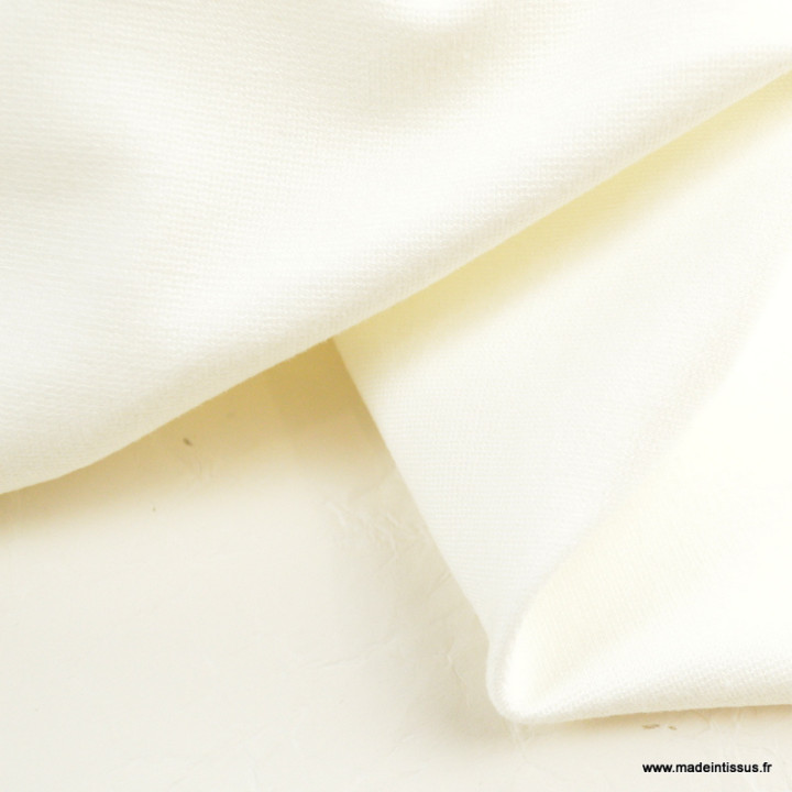 Tissu Jersey milano uni coloris blanc cassé Milk - Oeko tex