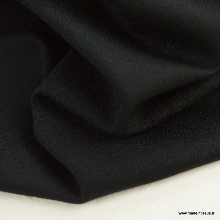 Tissu Jersey milano uni coloris noir - Oeko tex