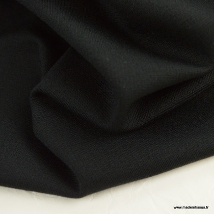 Tissu Jersey milano uni coloris noir