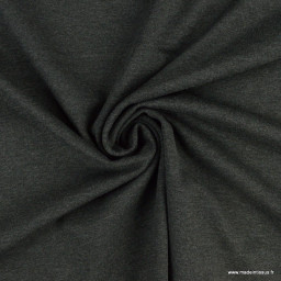 Tissu Jersey milano uni coloris gris foncé - Oeko tex