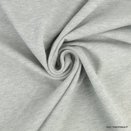 Tissu Jersey milano uni coloris gris - Oeko tex