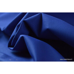 Tissu gabardine imperméable polyester coton bleu x50cm