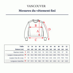 Patron sweat Vancouver by Ikatee pour femme du 34 au 46
