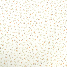 Tissu Double gaze Janet coton motif fleurs camel fond blanc - oeko tex