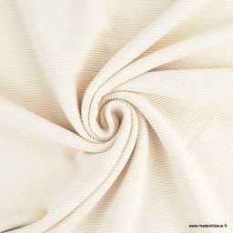 Tissu jersey côtelé Ottoman blanc cassé - oeko tex