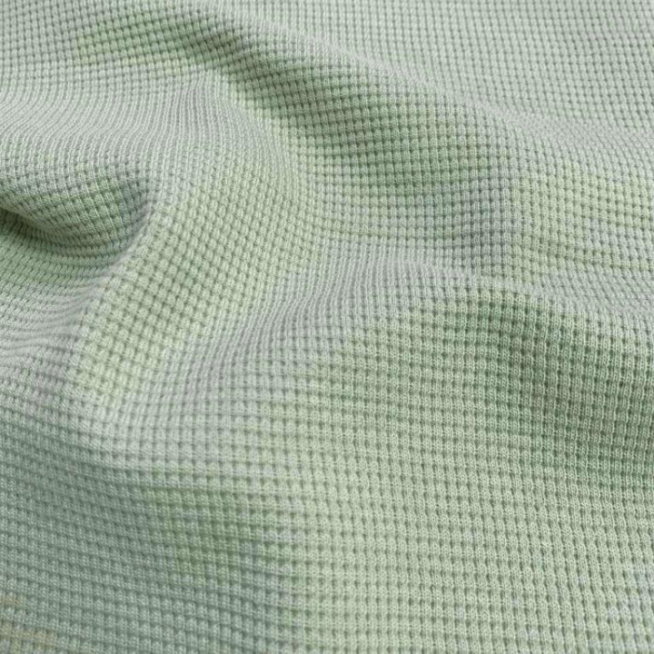 Tissu jersey nid d'abeille vert de gris - oeko tex
