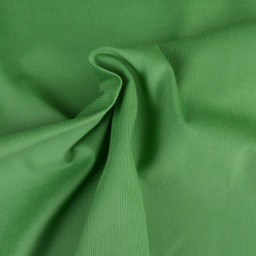 Tissu velours côtelé milleraies coton vert feuille -  oeko tex