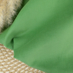 Tissu velours côtelé milleraies coton vert feuille -  oeko tex