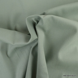 Tissu velours côtelé milleraies coton Vert de gris -  oeko tex