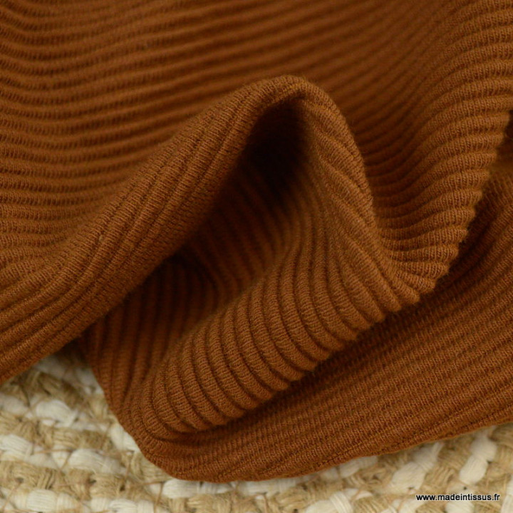 Tissu jersey côtelé Ottoman écureuil - oeko tex