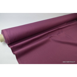 Tissu cretonne coton prune par 50cm