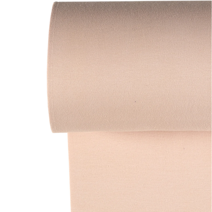 Tissu jersey Bord-côte Tubulaire rose clair
