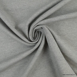 Tissu Jersey milano uni coloris gris chiné - Oeko tex