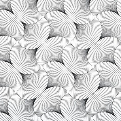 Tissu coton York motifs graphique noir et blanc