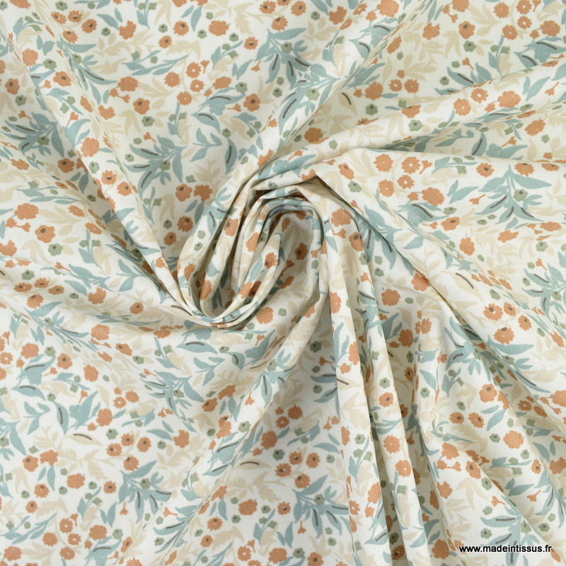 Tissu Suédine Sable à Fleurs Noires - Vendu Au Mètre - 145cm De Large - 280g/m²
