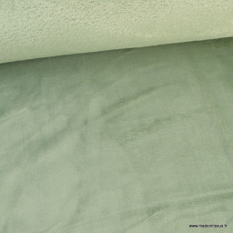 Tissu doudou ultra doux, lourd coloris vert Lichen - oeko tex