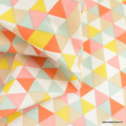 Tissu coton Enduit Trimix motif graphique Tutti frutti -  Oeko tex