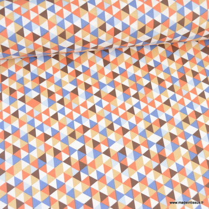 Tissu coton Enduit Trimix motif graphique Vintage -  Oeko tex