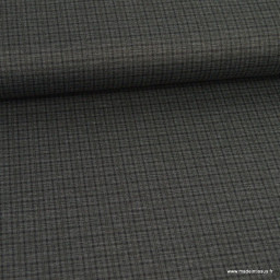 Tissu Jersey milano motifs carreaux graphique fond noir