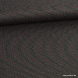 Tissu Jersey milano motifs pied de poule gris et rouge