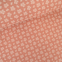 Tissu Double gaze Meesya coton motif fleurs Marsala - oeko tex