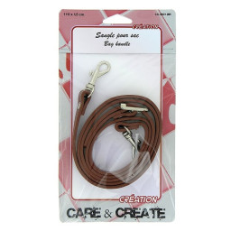 Sangle réglable pour sac coloris marron - 110 cm