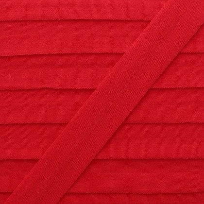 Biais Elastique pré-plié spécial lingerie 20mm - coloris rouge - au mètre