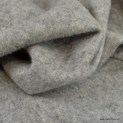 Tissu maille tricot coloris gris chiné