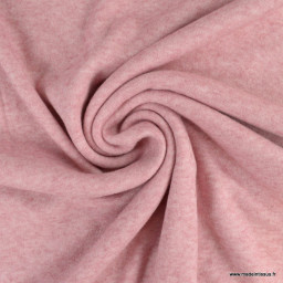 Tissu maille tricot coloris rose chiné