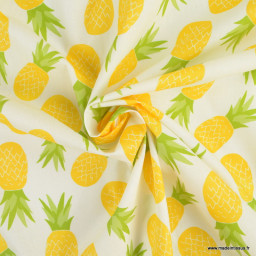 Tissu coton Enduit motifs ananas